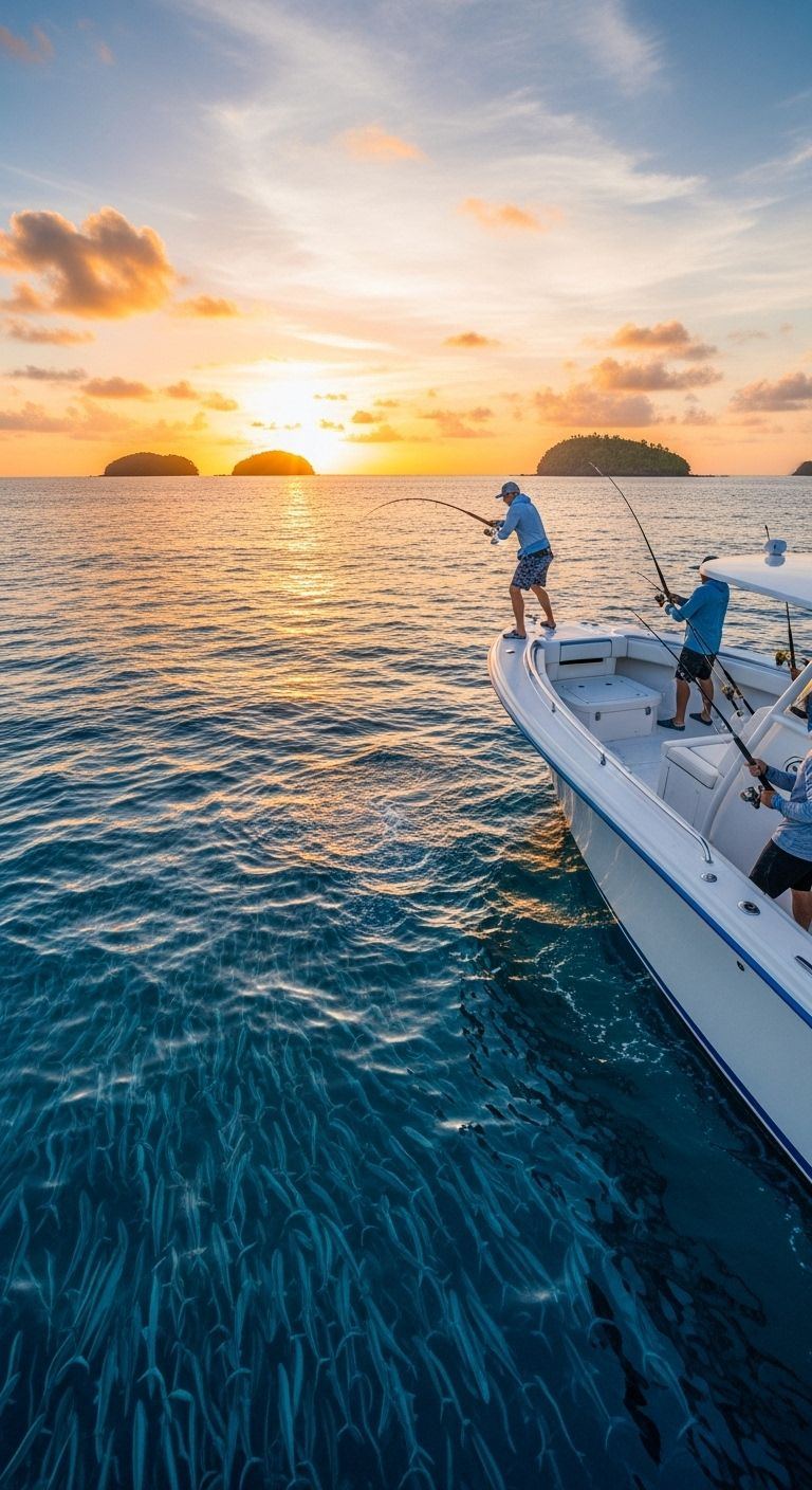 Pesca al atardecer en el Golfo de Papagayo